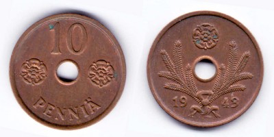 10 пенни 1943 года
