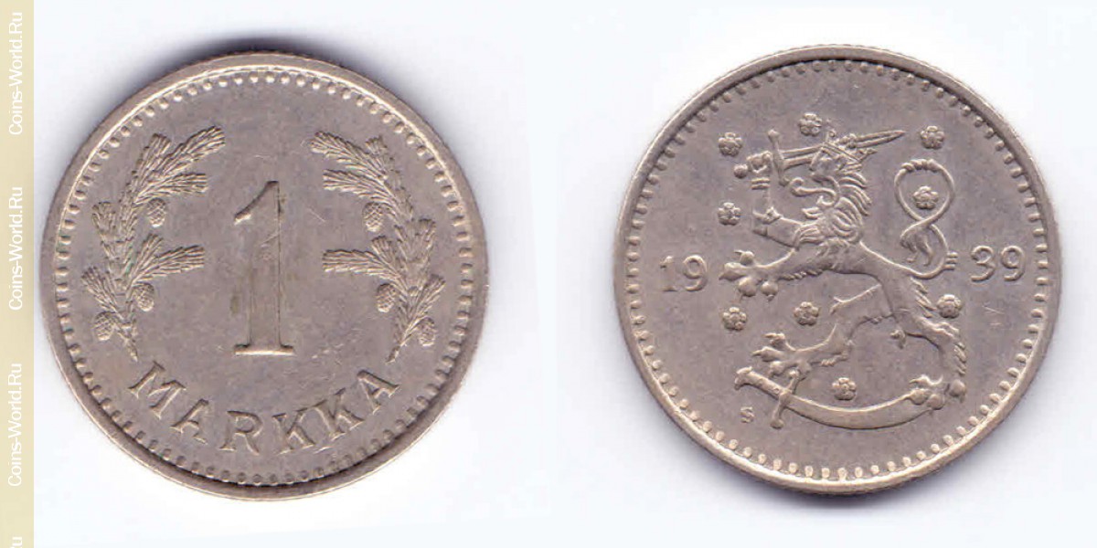 1 марка  1939 года Финляндия