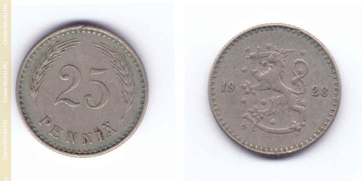 25 пенни 1928 года Финляндия