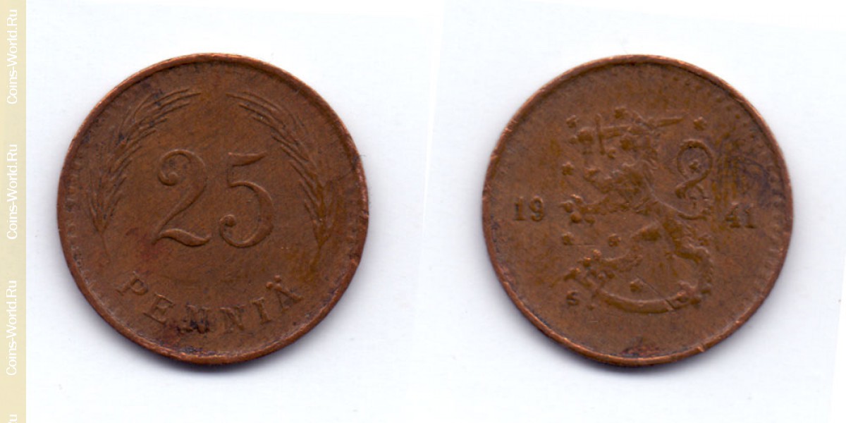 25 пенни 1941 года Финляндия