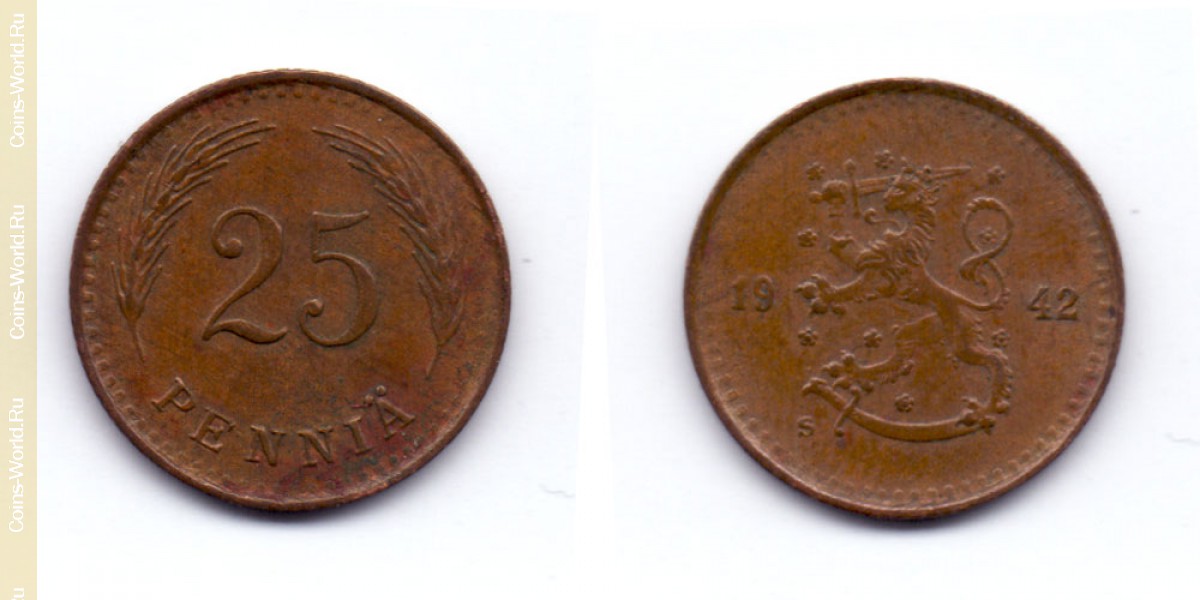 25 пенни 1942 года Финляндия