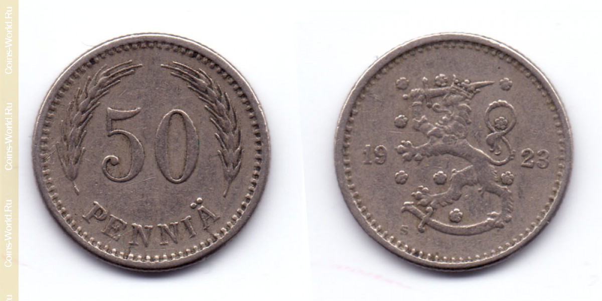 50 пенни 1923 года Финляндия