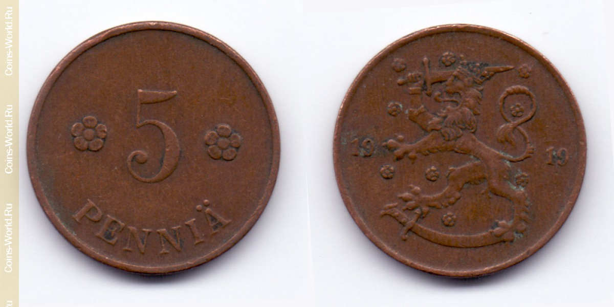 5 penniä 1919 Finland