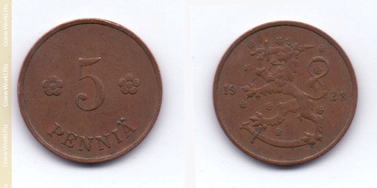 5 penniä 1928, Finlândia