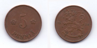 5 penniä 1928