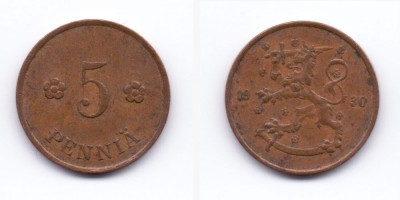 5 penniä 1930