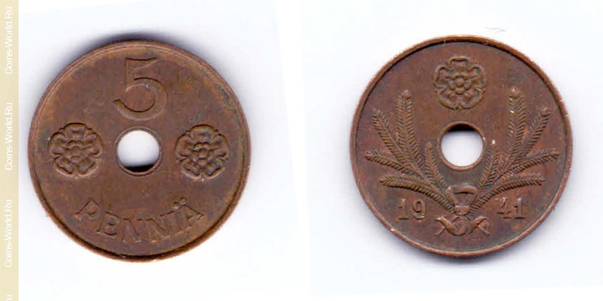 5 penniä 1941, Finlândia