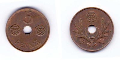 5 penniä 1941