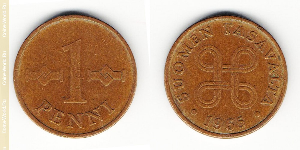 1 пенни 1965 года  Финляндия