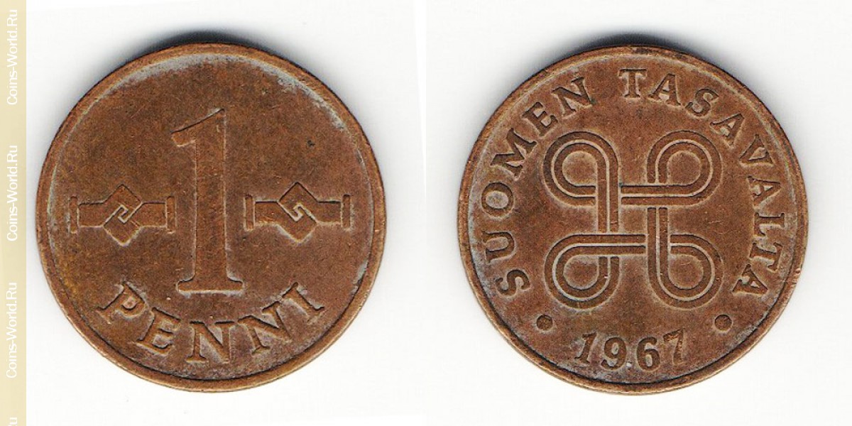 1 пенни 1967 года  Финляндия