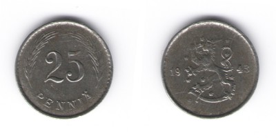 25 penniä 1943
