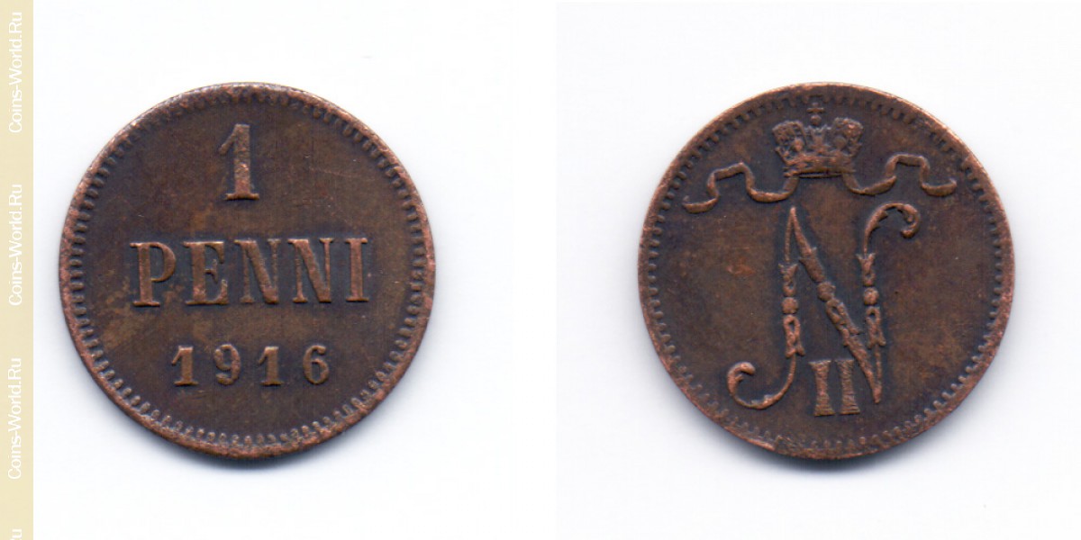 1 пенни 1916 года Финляндия