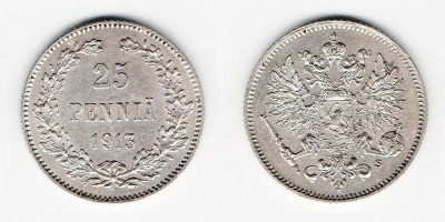 25 penniä 1913