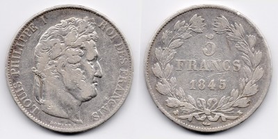 5 francos 1845 K