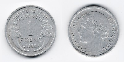 1 франк 1958 года