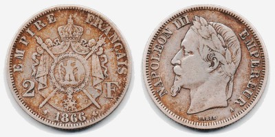 2 francs 1866 A