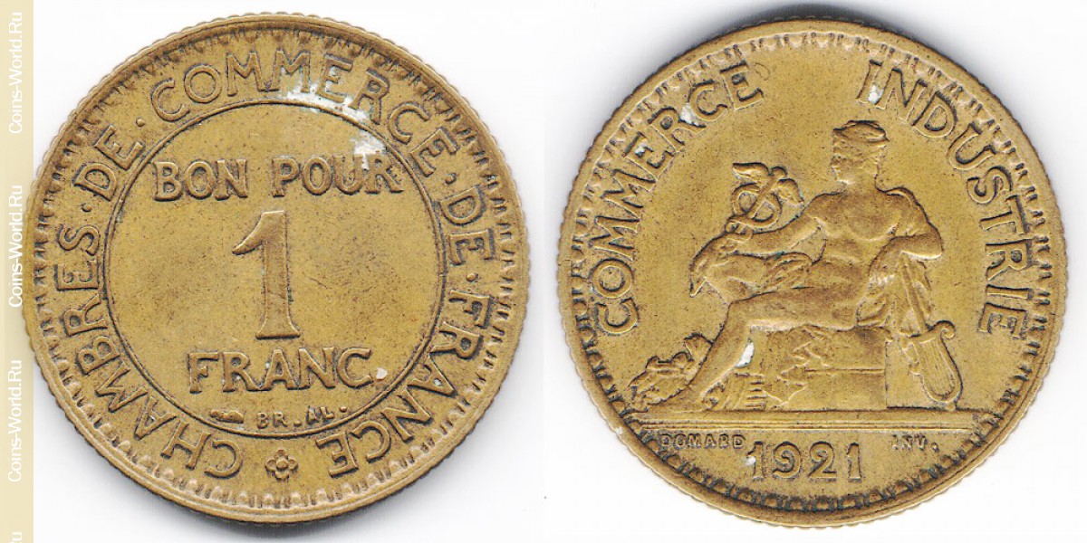 1 franc, 1921, France