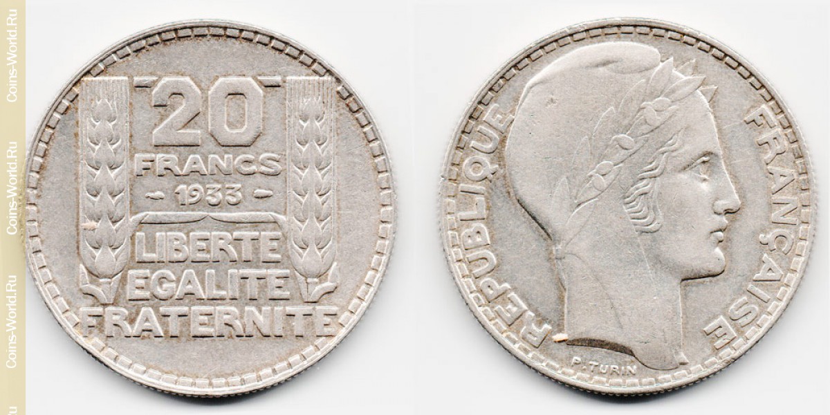 20 francos 1933, Francia