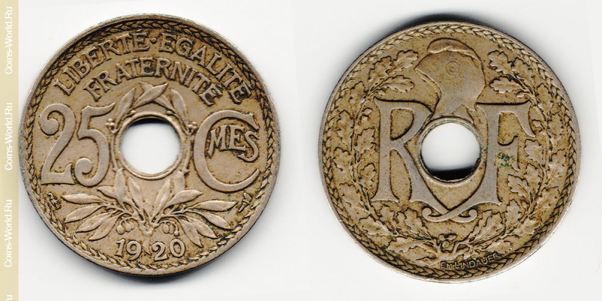25 cêntimos 1920, a França