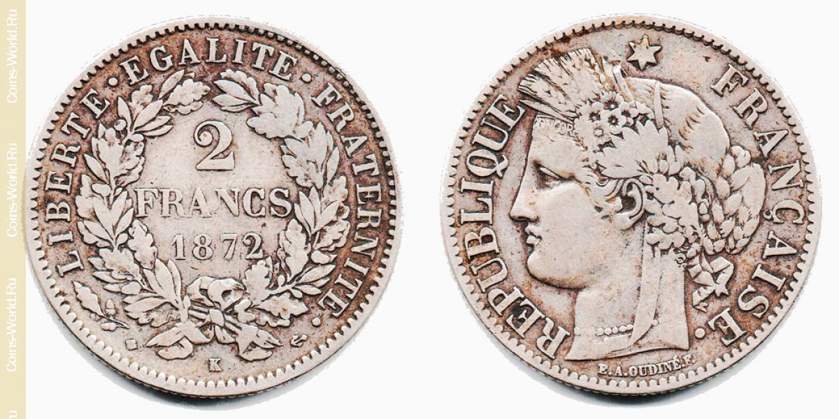 2 Franken 1872 nach Frankreich