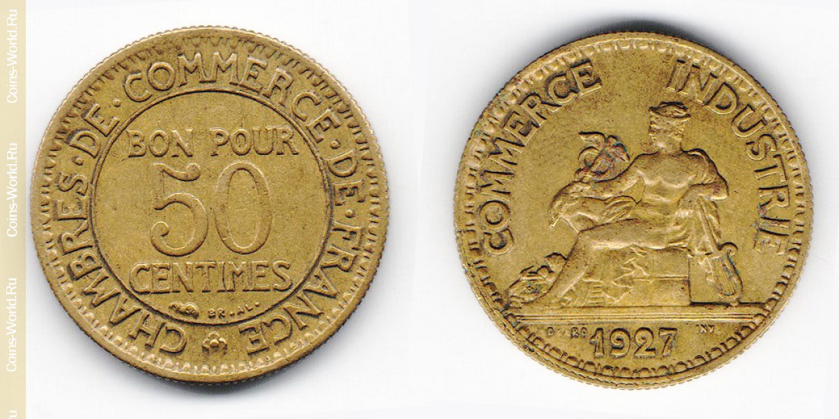 50 сантимов 1927 года Франция