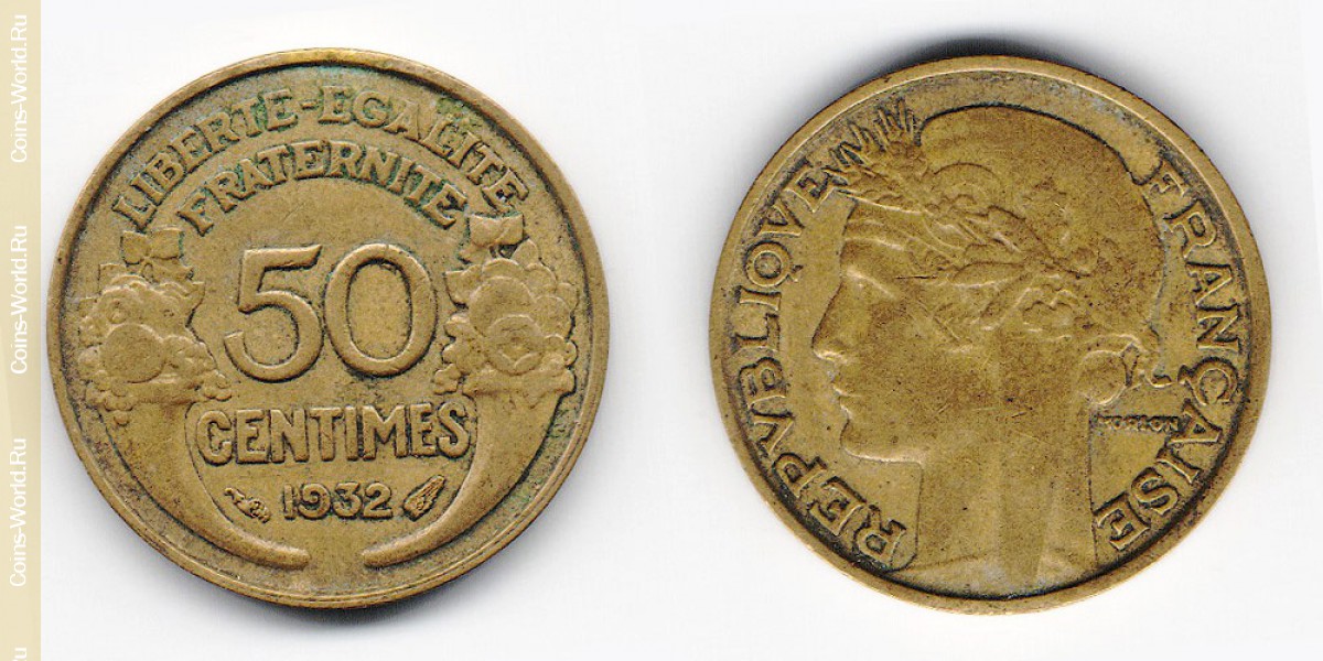 50 сантимов 1932 года  Франция