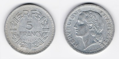 5 франков 1946 года