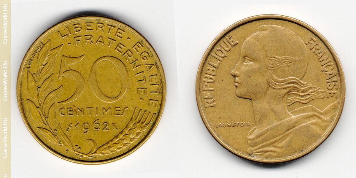 50 cêntimos 1962, França