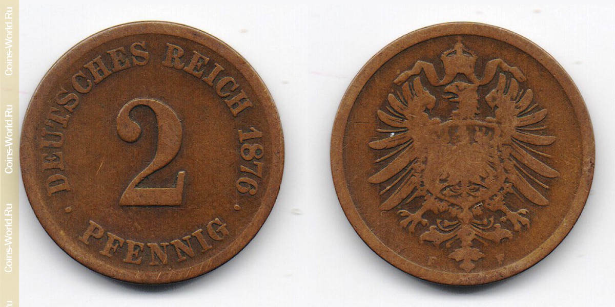 2 pfennig 1876, Alemanha