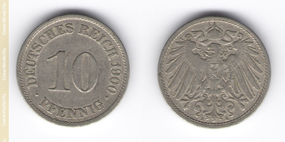 10 пфеннигов 1900 года А Германия