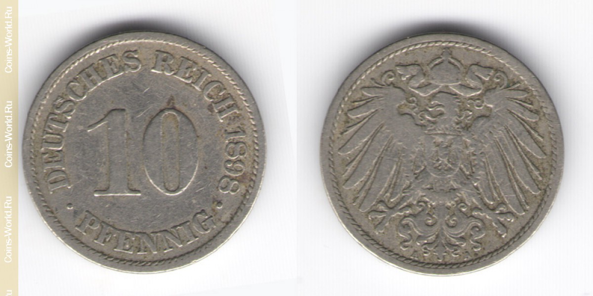 10 пфеннигов 1898 года А Германия