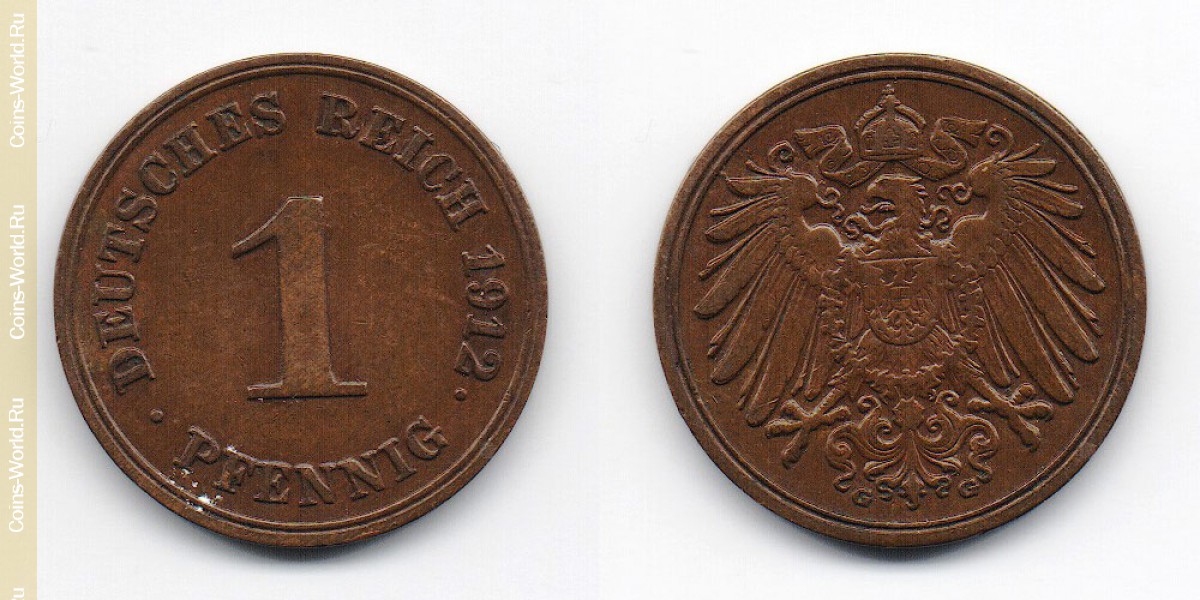 1 пфенниг 1912 года Германия