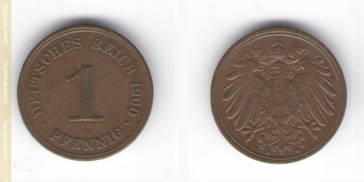 1 pfennig 1900 A Germany