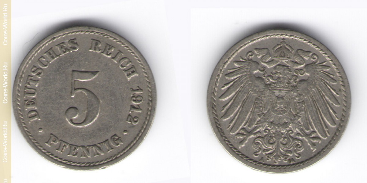 5 pfennig 1912 A Germany