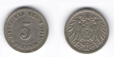 5 peniques 1912 A