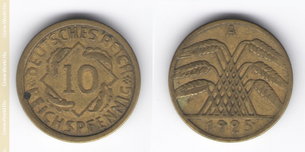 10 reichspfennig 1925 A Germany