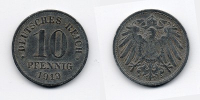 10 пфеннигов 1919 года