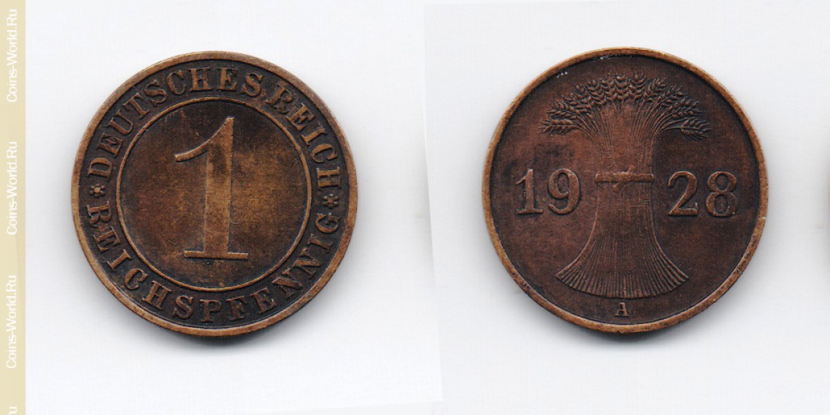 1 reichspfennig 1928 A que Alemanha