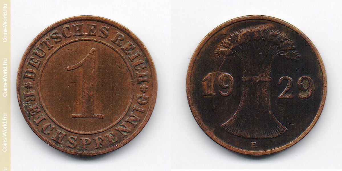 1 reichspfennig 1929, Alemanha