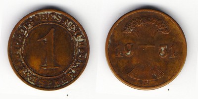 1 reichspfennig 1931 A