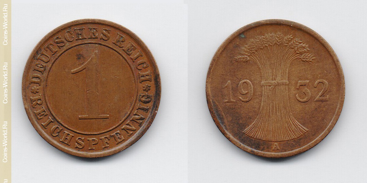 1 reichspfennig 1932 A Germany