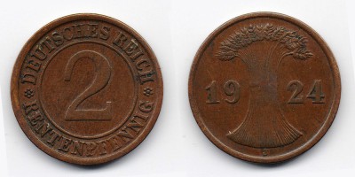 2 рентенпфеннига 1924 года J