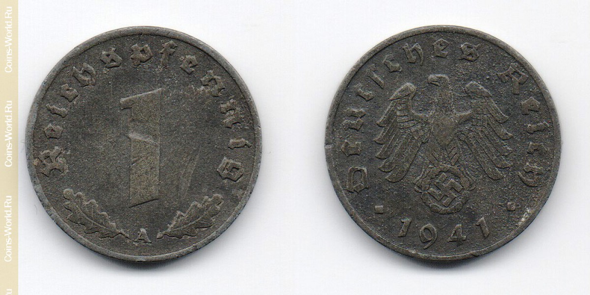 1 reichspfennig 1941 A, Alemanha