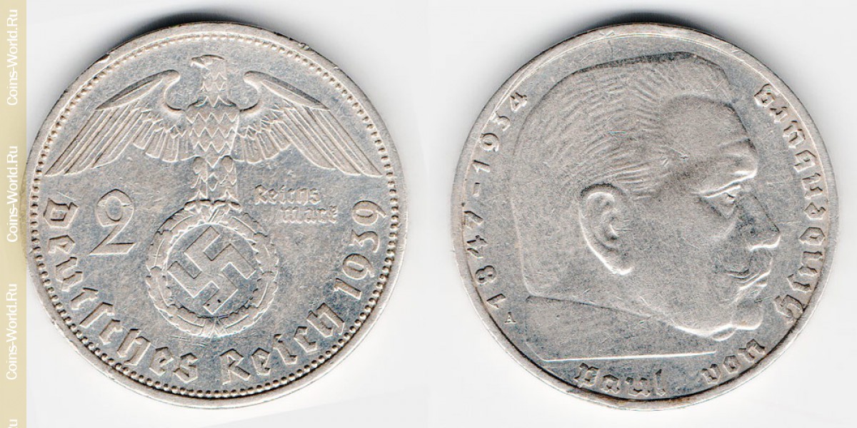 2 Reichsmark 1939 A Deutschland