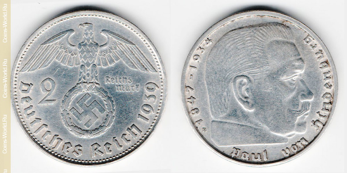 2 Reichsmark 1939 B Deutschland