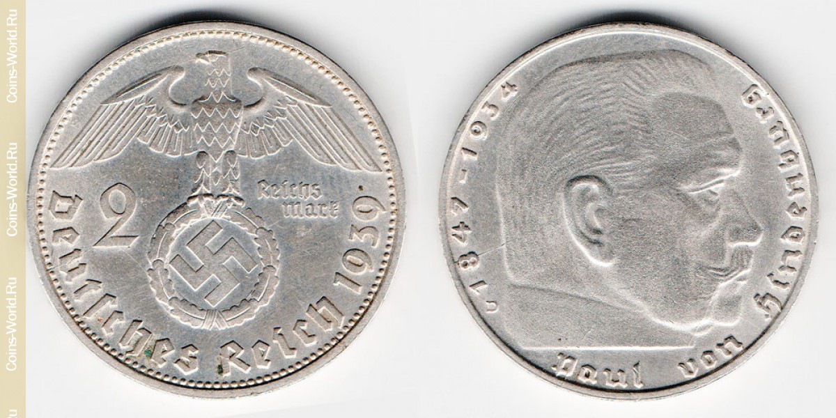 2 reichsmark 1939 D Germany