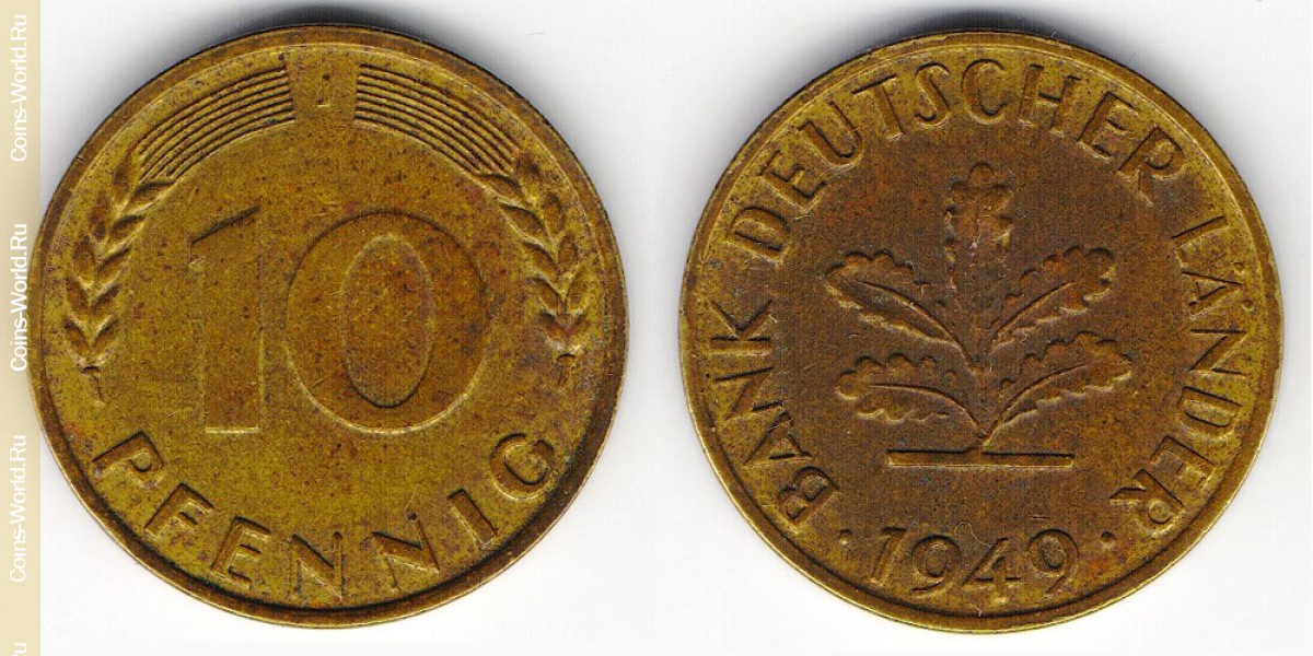 10 pfennig 1949 J Germany