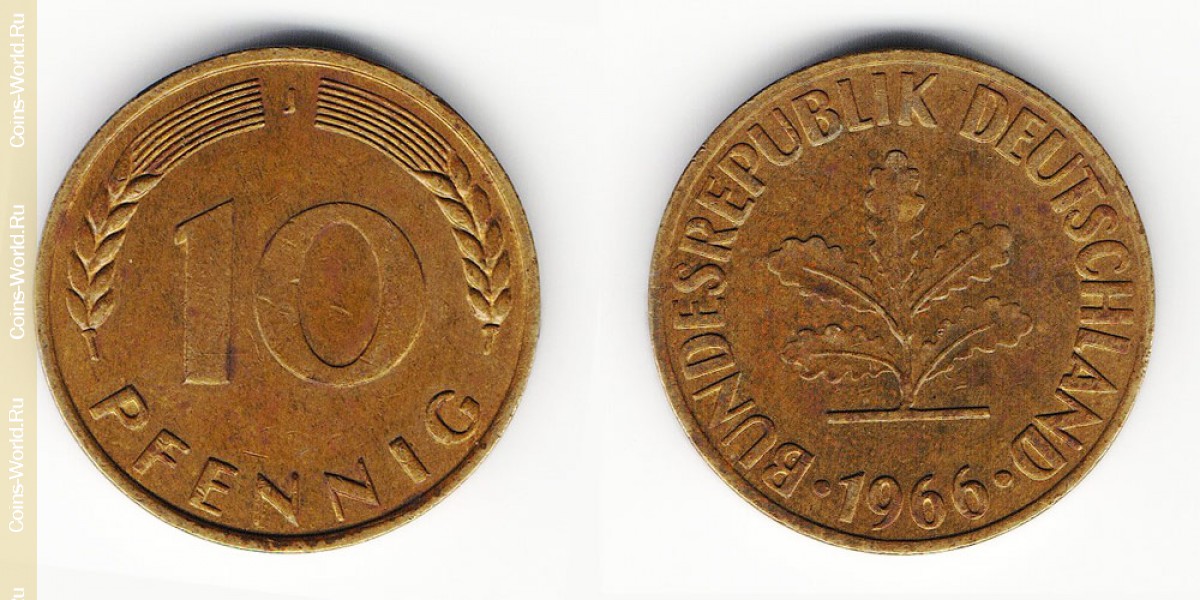 10 pfennig 1966 J Alemanha