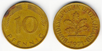 10 pfennig 1971 J