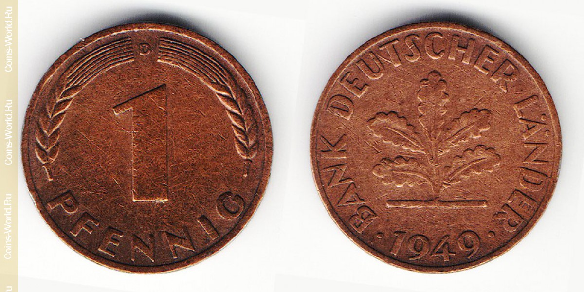 1 pfennig 1949 D Germany